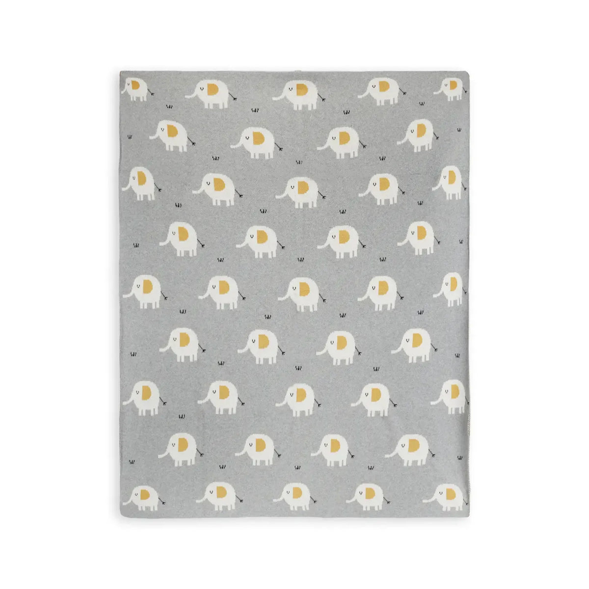 The Baby Blanket Store Crib Blanket 30" x 42" One Size Elephant | Organic Cotton Jacquard Sweater Knit Baby Blanket
