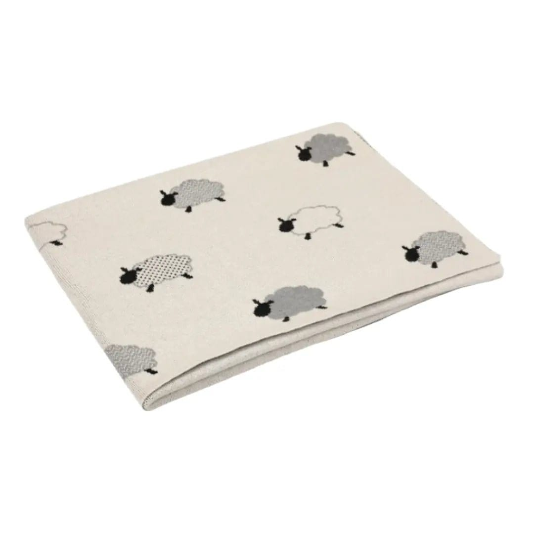 The Baby Blanket Store Crib Blanket 30"x 42" One Size Sheep | Organic Cotton Jacquard Sweater Knit Baby Blanket