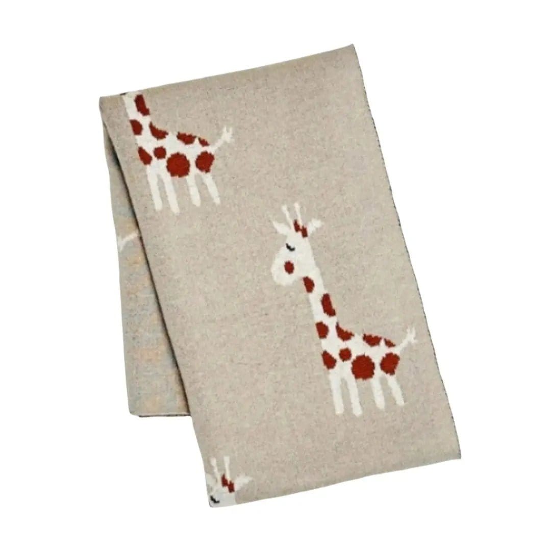 The Baby Blanket Store Crib Blanket 30"x 42" Giraffe | Organic Cotton Jacquard Knit Baby Blanket