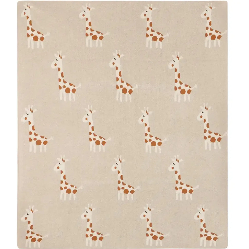 The Baby Blanket Store Crib Blanket 30"x 42" Giraffe | Organic Cotton Jacquard Knit Baby Blanket