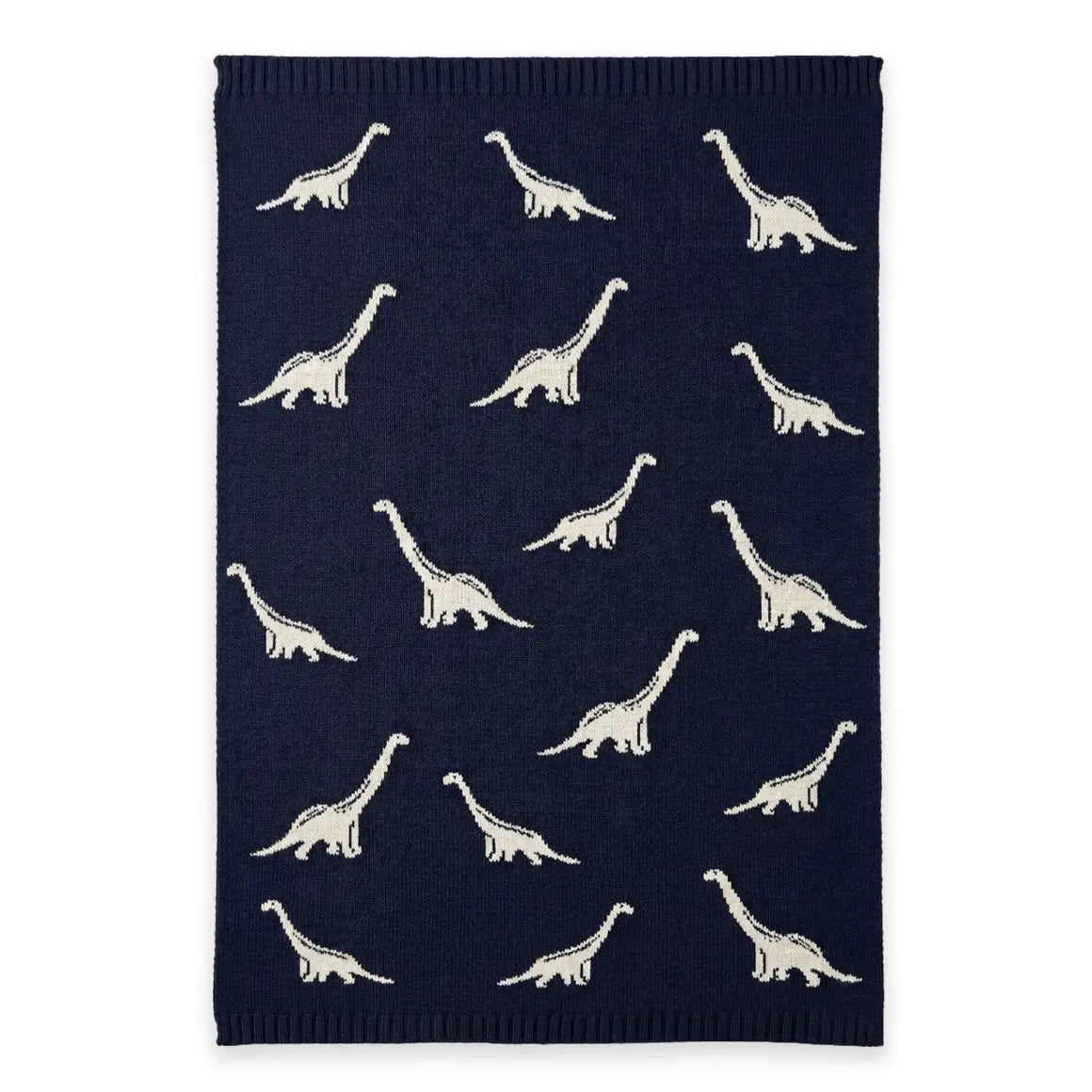 The Baby Blanket Store Crib Blanket 30" x 42" Midnight Navy / One Size Navy Dinosaur | Organic Cotton Jacquard Sweater Knit Baby Blanket