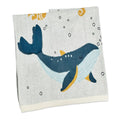 The Baby Blanket Store Crib Blanket 30" x 42" Natural / One Size Ocean Life 3D | Organic Cotton Jacquard Sweater Knit Baby Blanket