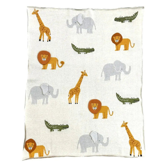 The Baby Blanket Store Crib Blanket 30"x 42" Savannah 3D | Organic Cotton Jacquard Sweater Knit Baby Blanket