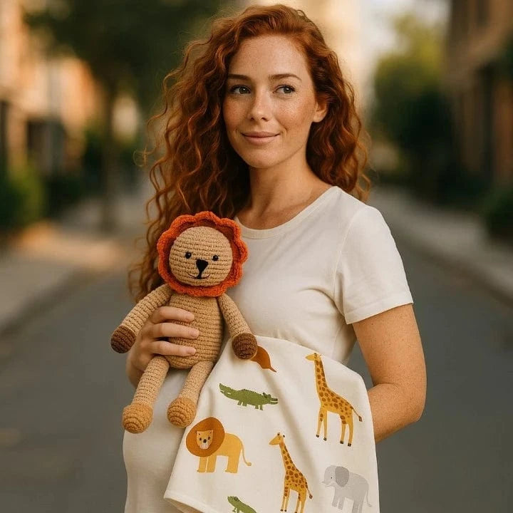 The Baby Blanket Store Crib Blanket 30"x 42" Savannah 3D | Organic Cotton Jacquard Sweater Knit Baby Blanket