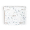 Baby blanket with rabbit pattern on a white background
