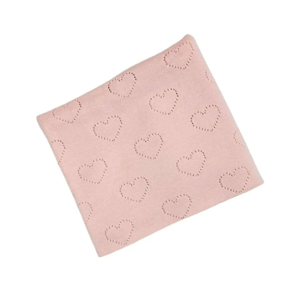The Baby Blanket Store Crib Blanket 30" x 42" Love Hearts | Organic Cotton Pointelle Knit Baby Blanket