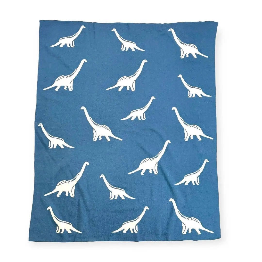 The Baby Blanket Store Crib Blanket 30" x 42" One Size Dinosaur Reversible Bi-Color | Organic Cotton Jacquard Knit Baby Blanket