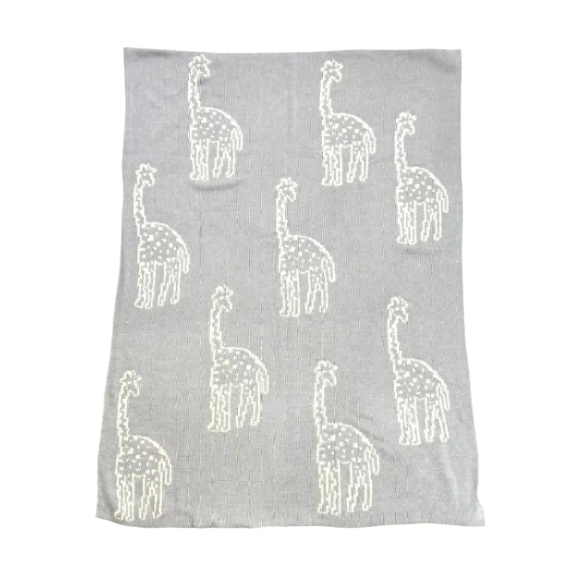 The Baby Blanket Store Crib Blanket 30" x 42" One Size Giraffe REVERSIBLE |  Organic Cotton Jacquard Knit Baby Blanket