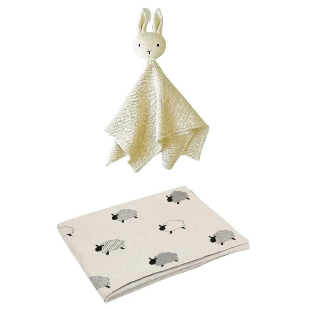 The Baby Blanket Store Bundle Sheep Baby Blanket & Bunny Lovey Bundle | Organic Cotton