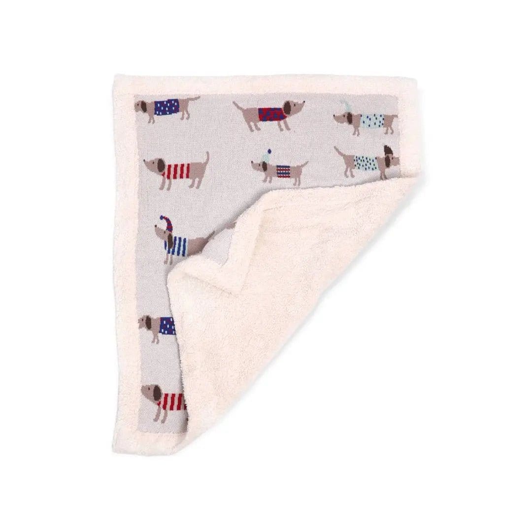 The Baby Blanket Store Crib Blanket 32"x 40" Dachshund Dachshund Dog | Organic Cotton Sherpa Knit Baby Blanket