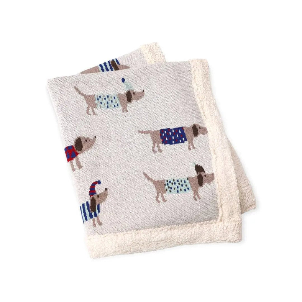 The Baby Blanket Store Crib Blanket 32"x 40" Dachshund Dachshund Dog | Organic Cotton Sherpa Knit Baby Blanket