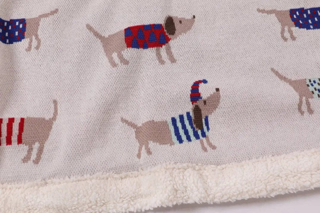 The Baby Blanket Store Crib Blanket 32"x 40" Dachshund Dachshund Dog | Organic Cotton Sherpa Knit Baby Blanket