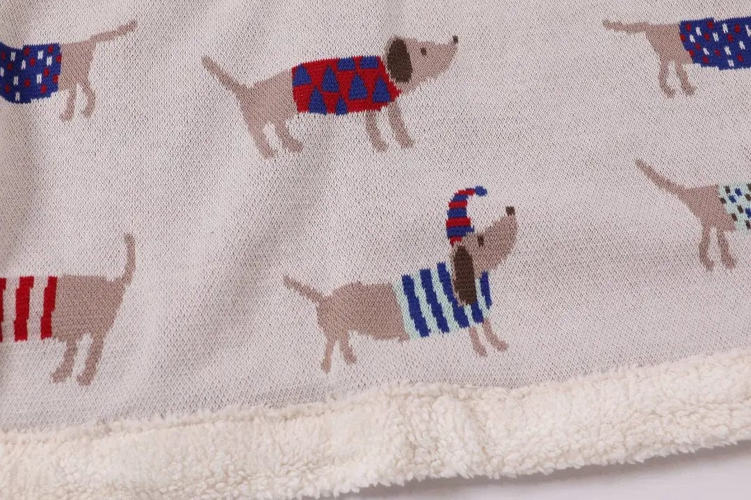 The Baby Blanket Store Crib Blanket 32"x 40" Dachshund Dachshund Dog | Organic Cotton Sherpa Knit Baby Blanket
