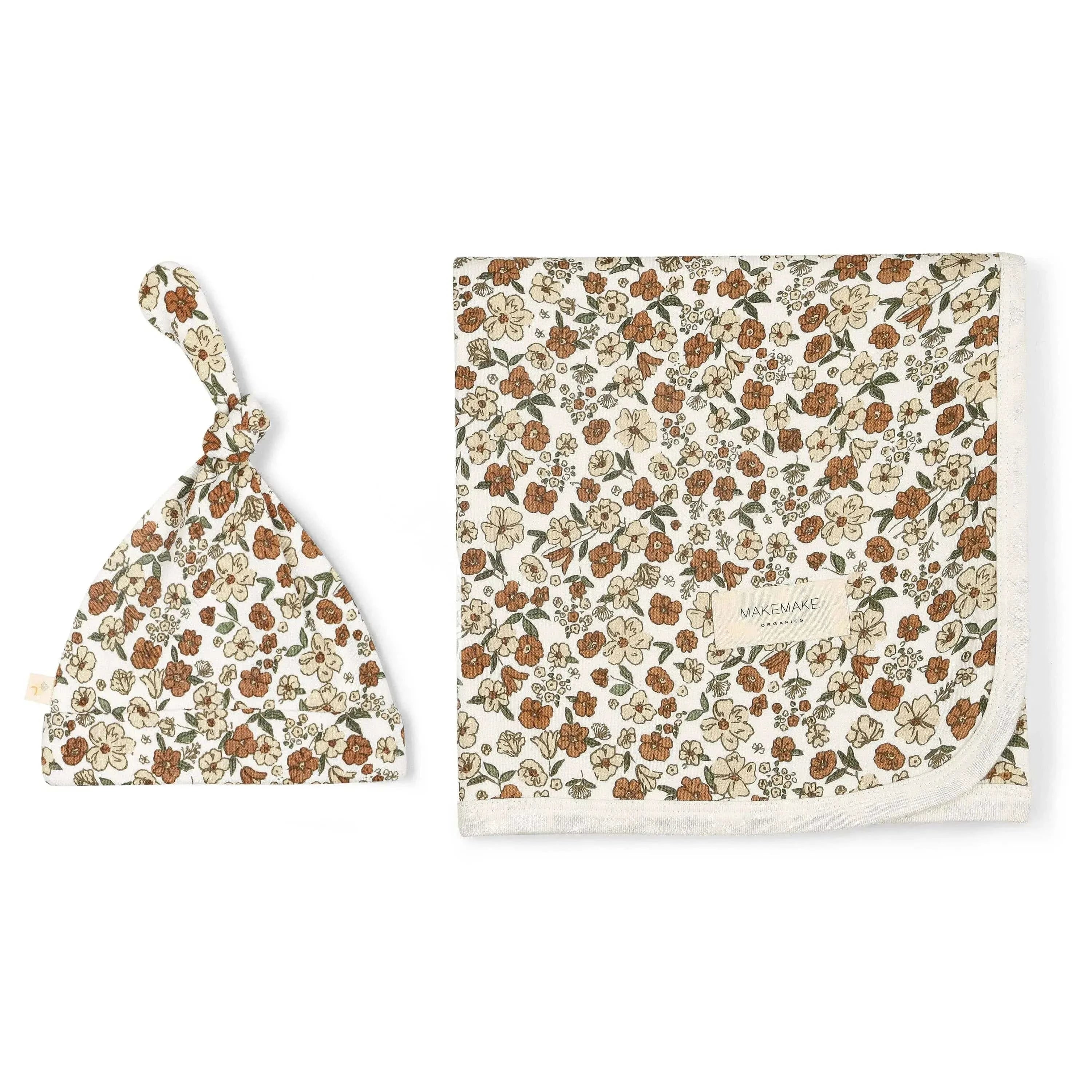 The Baby Blanket Store Bundle Daffodil Swaddle Blanket, Hat & Lamb Plush Bundle | Organic Cotton