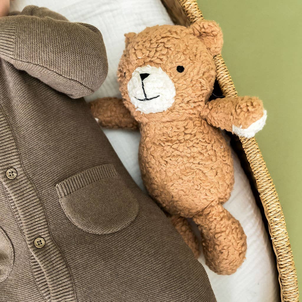Viverano Organics One Size / Toffee Brown Peanut Lil Bear SHERPA Knit Stuffed Soft Toy (Organic)