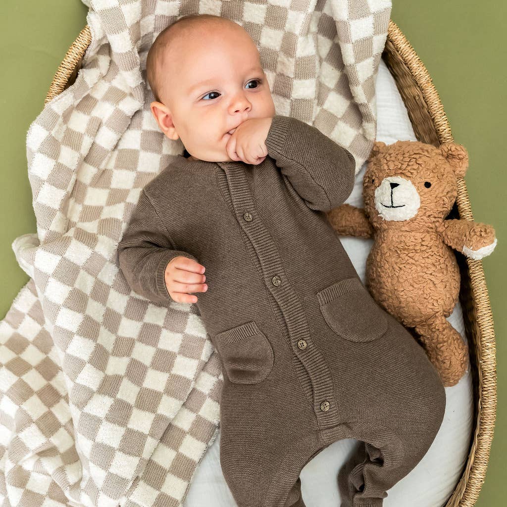 Viverano Organics One Size / Toffee Brown Peanut Lil Bear SHERPA Knit Stuffed Soft Toy (Organic)