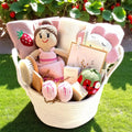 The Baby Blanket Store Gift Basket Organic Baby Gift Basket | Pointelle & Ballerina Theme