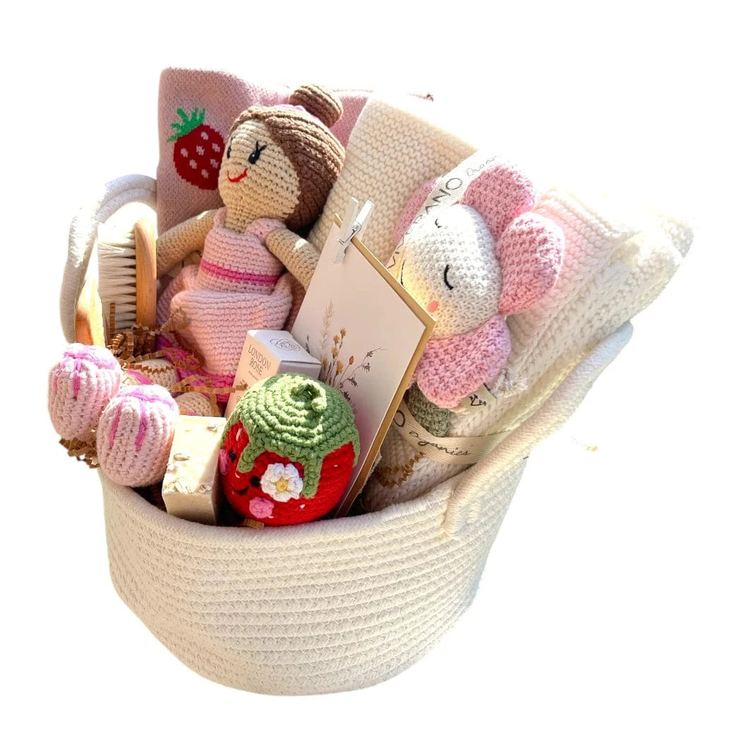 The Baby Blanket Store Gift Basket Organic Baby Gift Basket | Pointelle & Ballerina Theme
