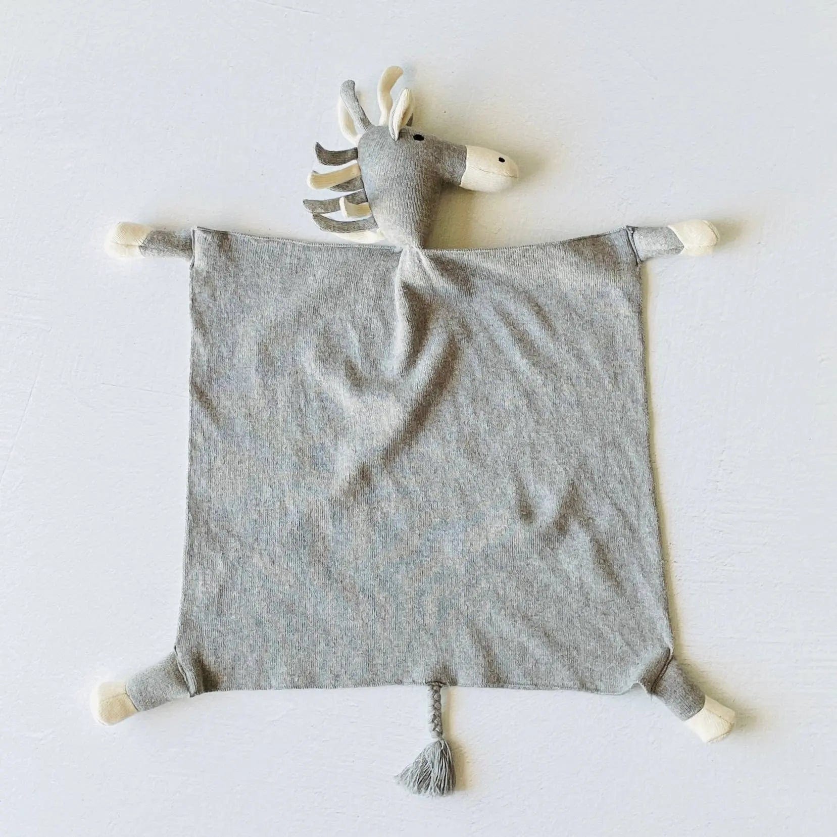 The Baby Blanket Store Security Blankets Grey Heather Horse | Organic Cotton Baby Lovey Security Blanket