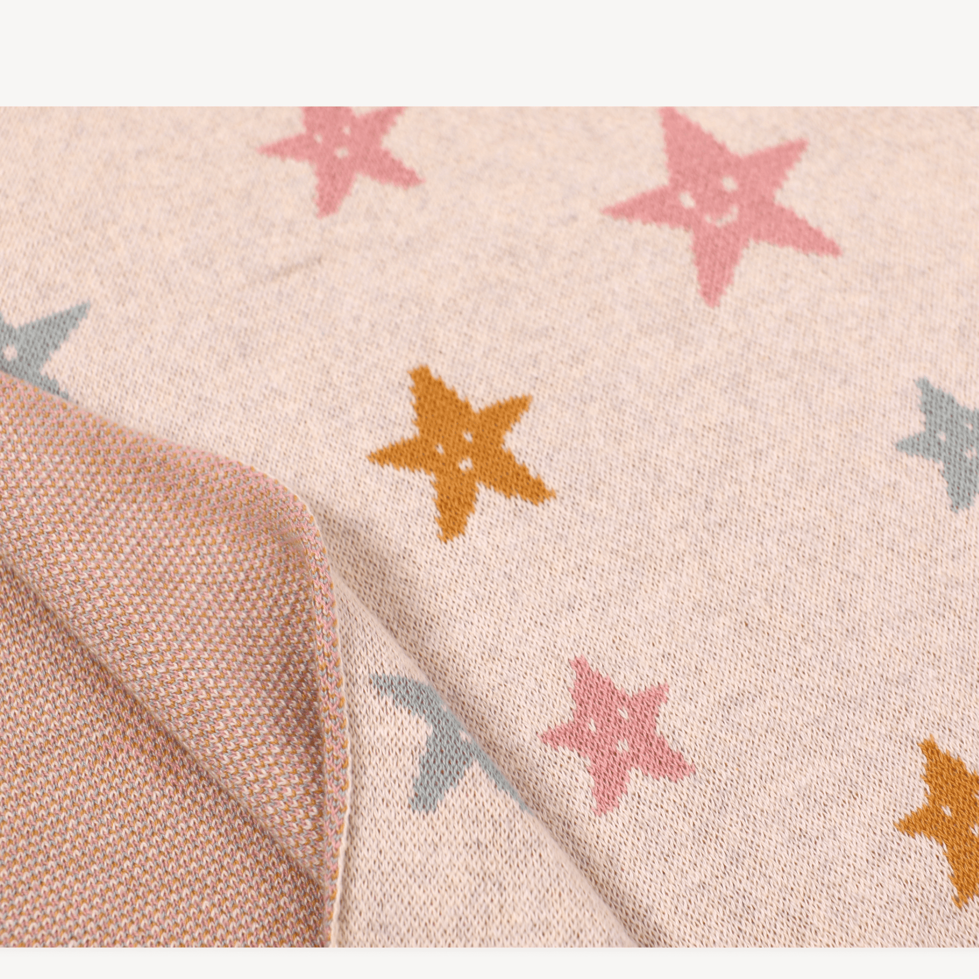 Viverano Organics One Size Stars - Organic Cotton Jacquard Sweater Knit Baby Blanket