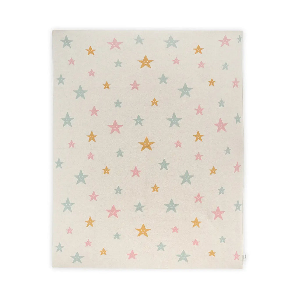 Viverano Organics Crib Blanket 30" x 42" One Size Stars | Organic Cotton Jacquard Sweater Knit Baby Blanket
