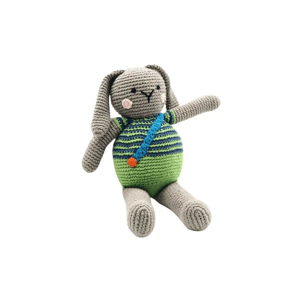 The Baby Blanket Store Stuffed Animal Apple Green Bunny | Handmade Organic Cotton Stuffed Animal