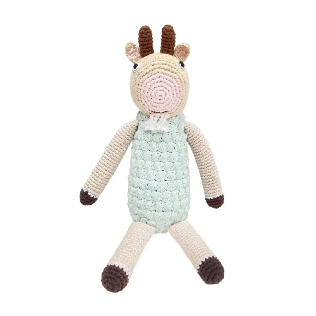 The Baby Blanket Store Stuffed Animal Goat | Handmade Organic Cotton Stuffed Animal