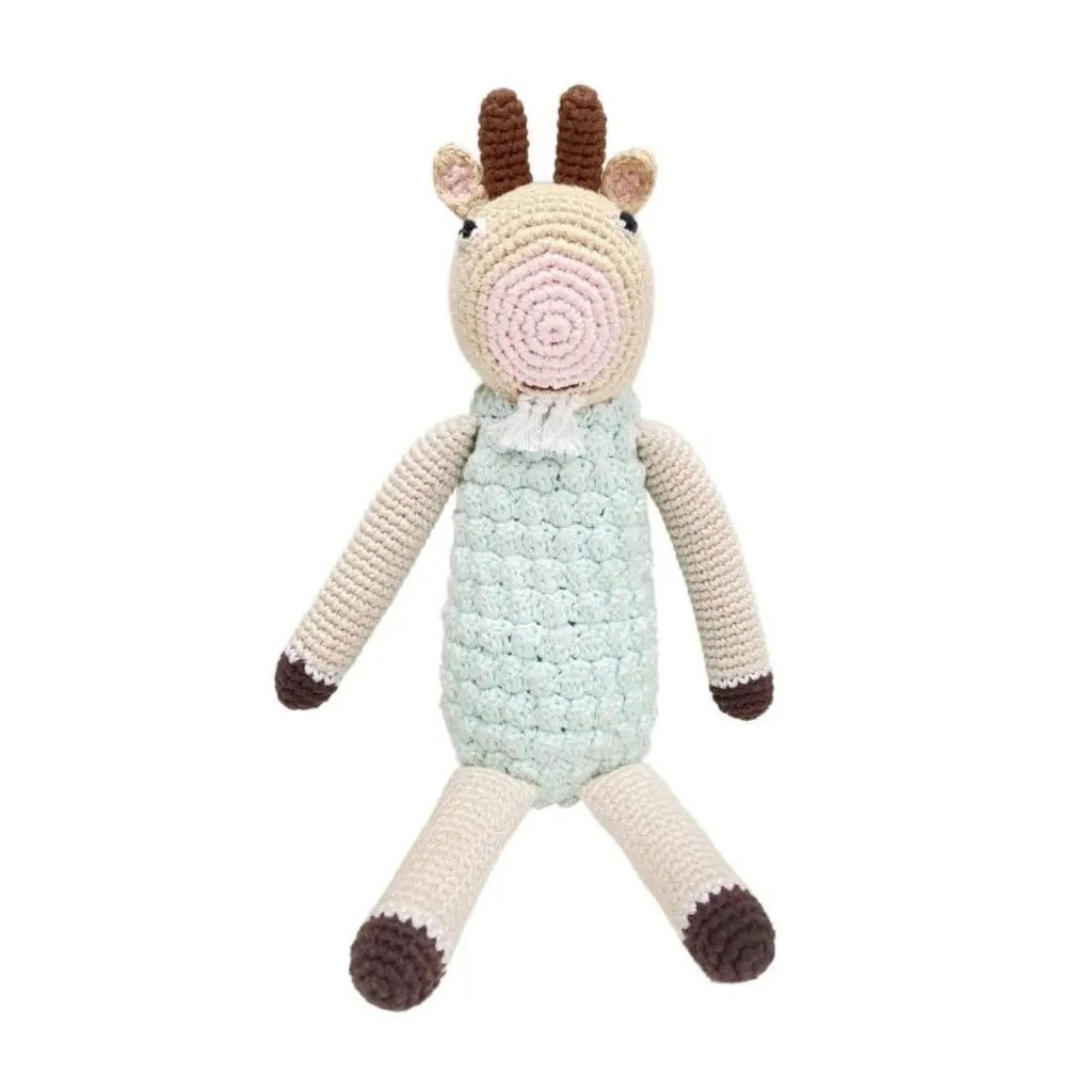 The Baby Blanket Store Stuffed Animal Goat | Handmade Organic Cotton Stuffed Animal