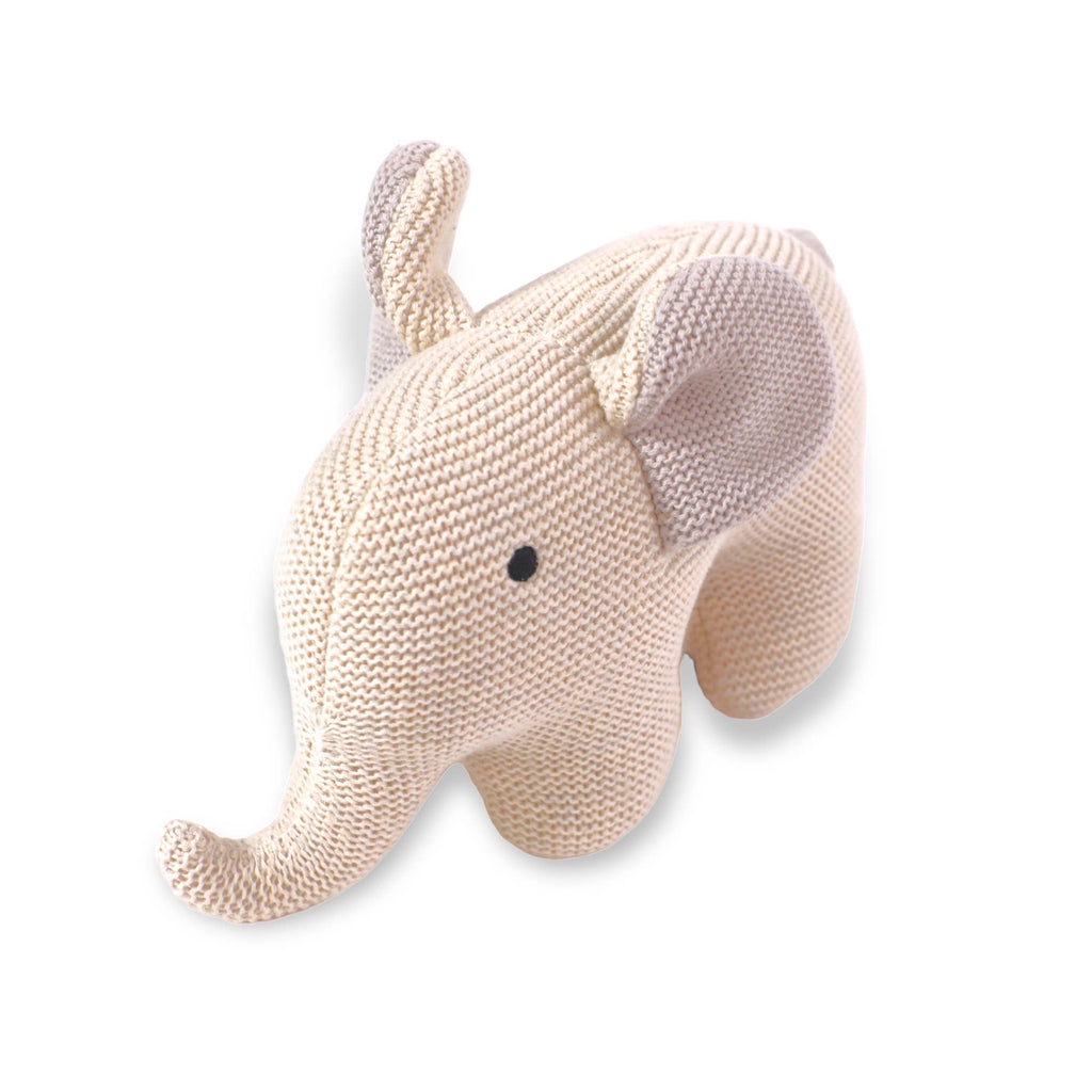 The Baby Blanket Store Stuffed Animal Elephant | Handmade Organic Cotton Knit Stuffed Animal