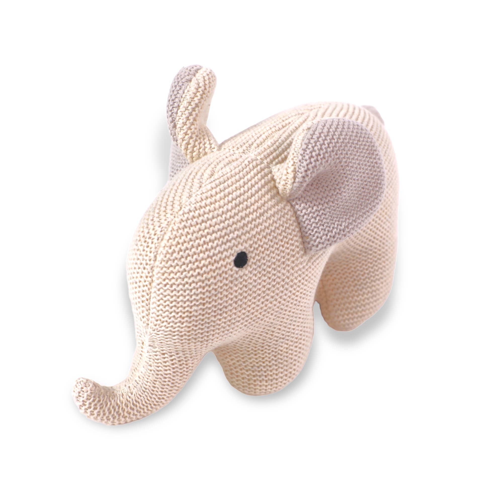 The Baby Blanket Store Stuffed Animal Elephant | Handmade Organic Cotton Knit Stuffed Animal