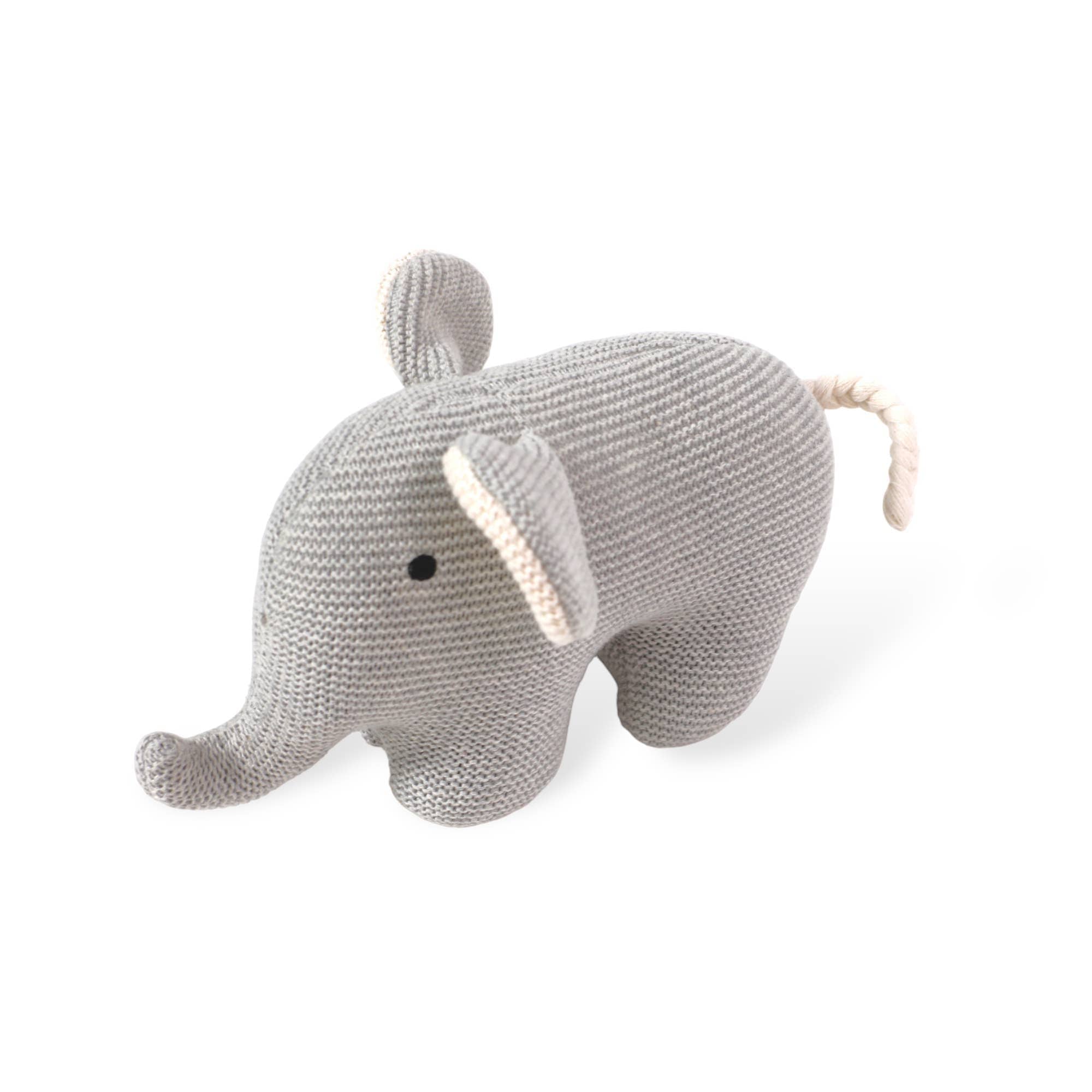 The Baby Blanket Store Stuffed Animal Elephant | Handmade Organic Cotton Knit Stuffed Animal
