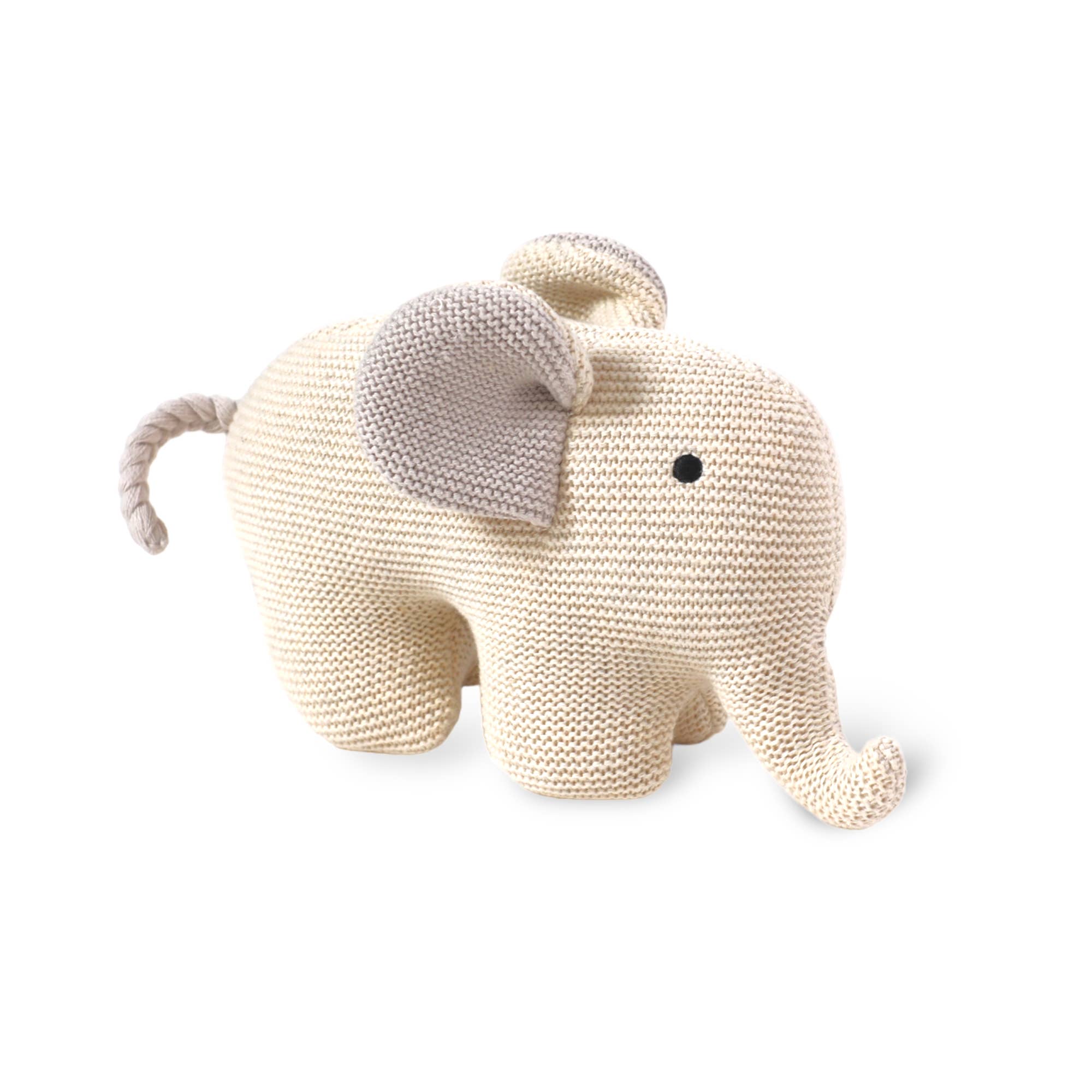 The Baby Blanket Store Stuffed Animal Elephant | Handmade Organic Cotton Knit Stuffed Animal
