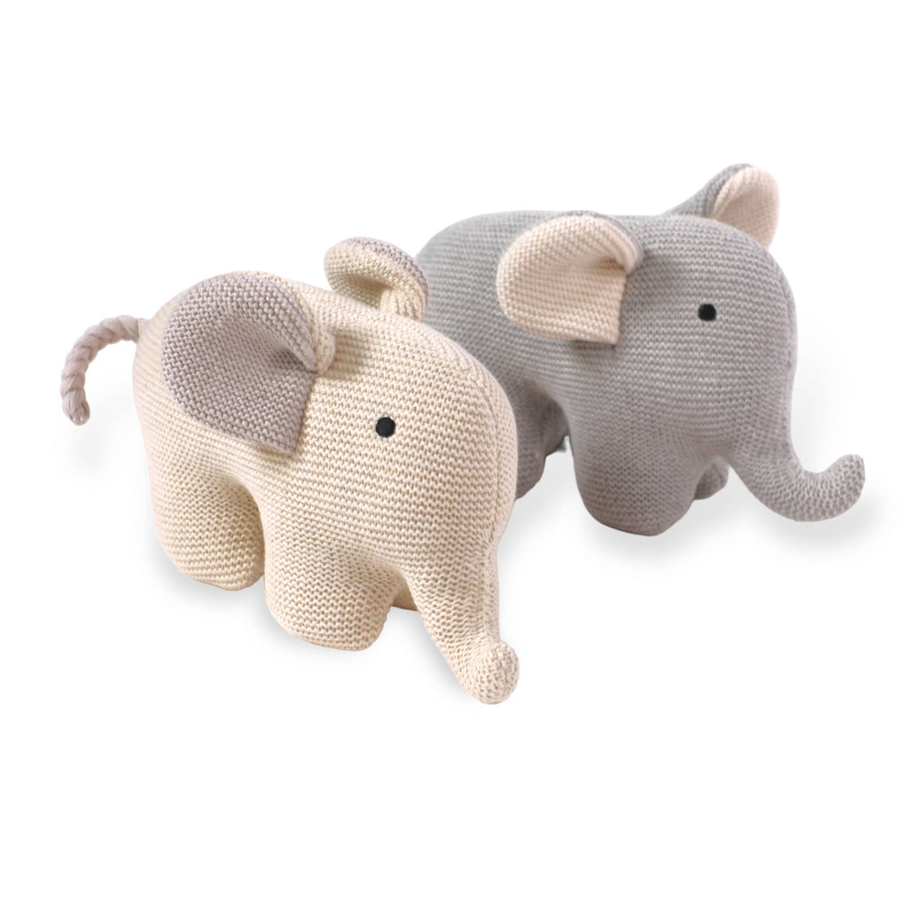 The Baby Blanket Store Stuffed Animal Elephant | Handmade Organic Cotton Knit Stuffed Animal