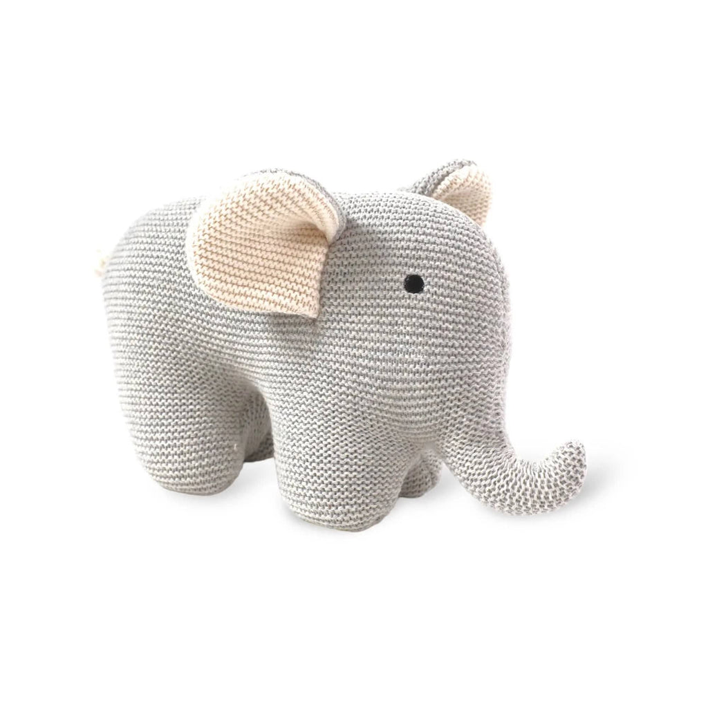 The Baby Blanket Store Stuffed Animal Elephant | Handmade Organic Cotton Knit Stuffed Animal