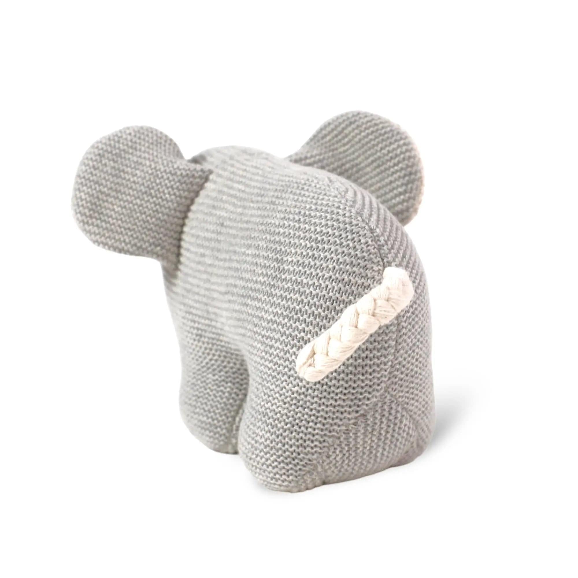 The Baby Blanket Store Stuffed Animal Elephant | Handmade Organic Cotton Knit Stuffed Animal