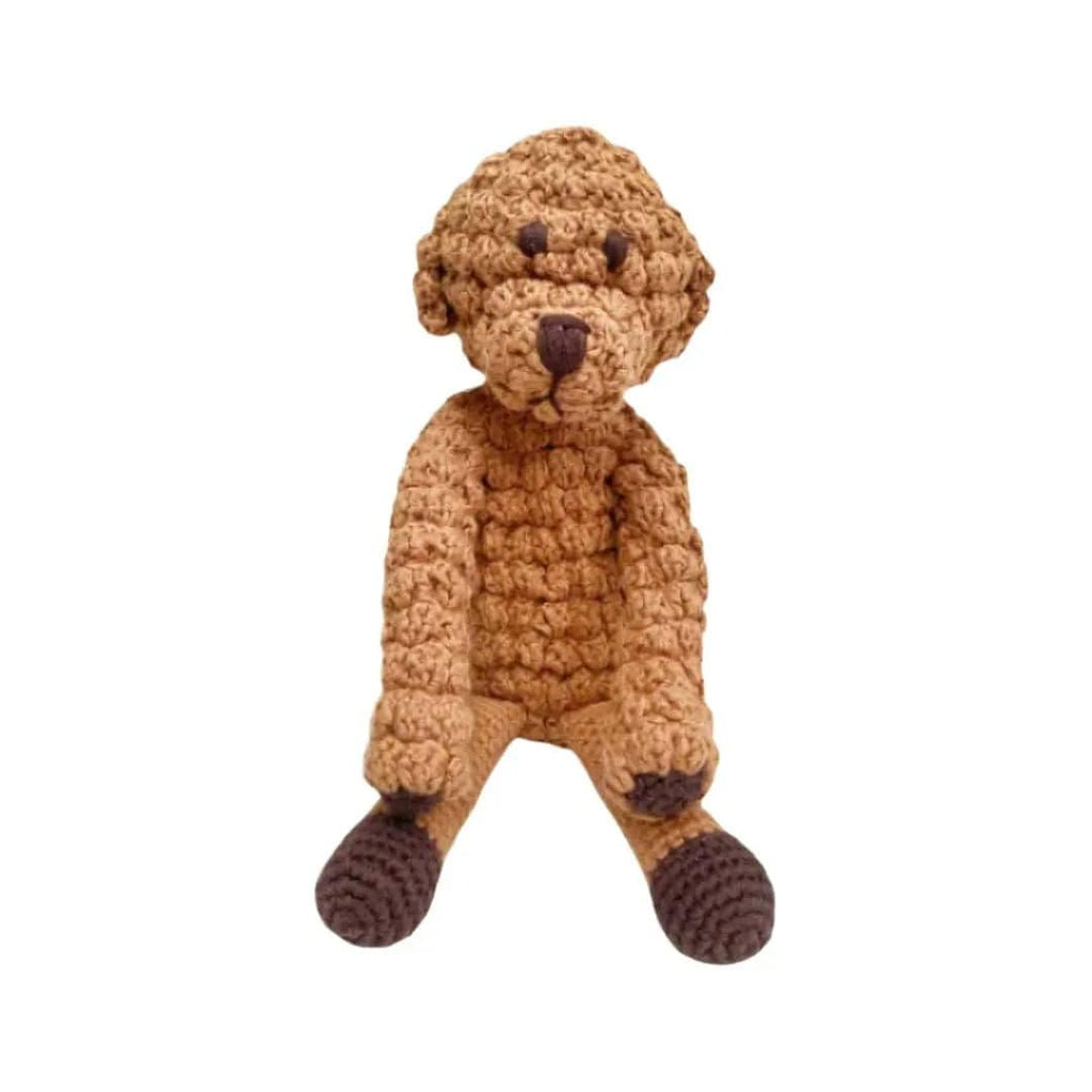 The Baby Blanket Store Stuffed Animal Golden Doodle Puppy | Handmade Organic Cotton Stuffed Animal with Gentle Rattle