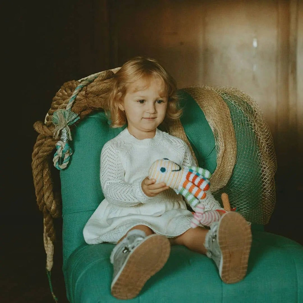 The Baby Blanket Store Stuffed Animal Happy Octopus | Handmade Organic Cotton Stuffed Animal with Gentle Rattle