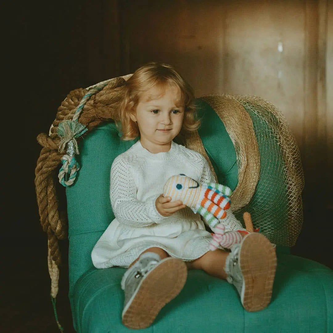 The Baby Blanket Store Stuffed Animal Happy Octopus | Handmade Organic Cotton Stuffed Animal with Gentle Rattle