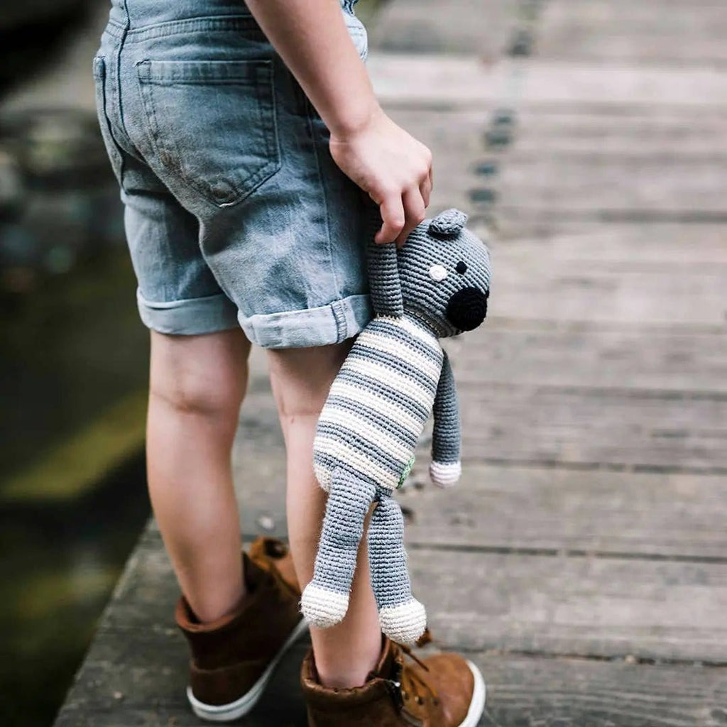 The Baby Blanket Store Stuffed Animal Koala Bear | Handmade Organic Cotton Stuffed Animal with Gentle Rattle