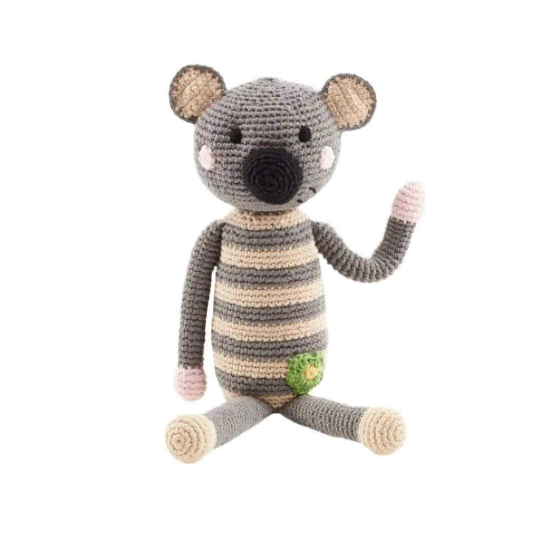 The Baby Blanket Store Stuffed Animal Koala Bear | Handmade Organic Cotton Stuffed Animal with Gentle Rattle