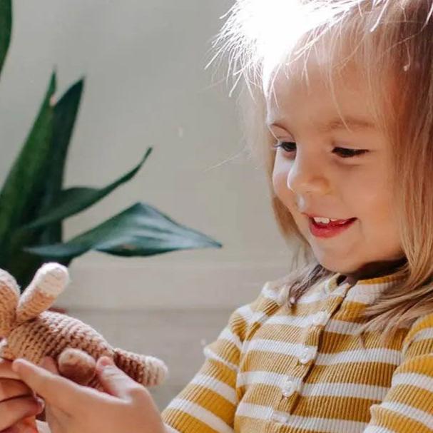 The Baby Blanket Store Stuffed Animal Mamma Kangaroo with Baby Kanga | Handmade Organic Cotton Stuffed Animal