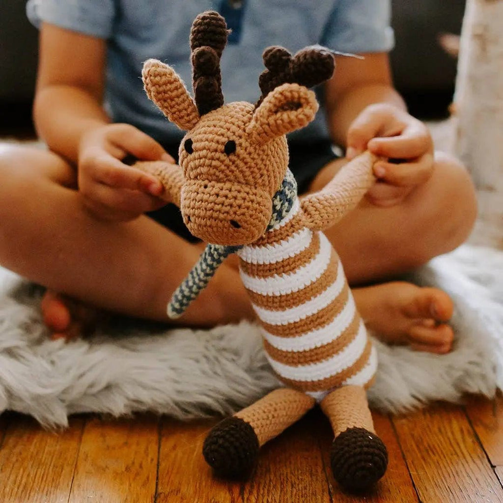 The Baby Blanket Store Stuffed Animal Moose | Handmade Organic Stuffed Animal