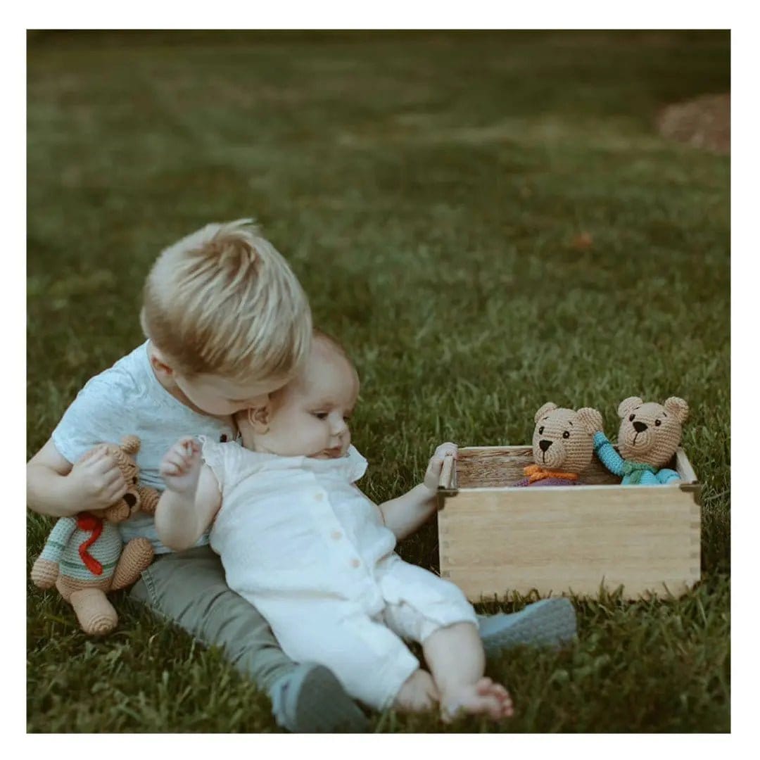 The Baby Blanket Store Stuffed Animal Duck Blue Teddy Bear | Handmade Organic Cotton Stuffed Animal