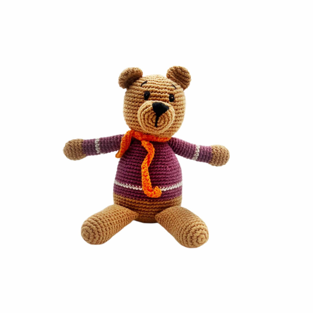 The Baby Blanket Store Stuffed Animal Soft Purple Teddy Bear | Handmade Organic Cotton Stuffed Animal