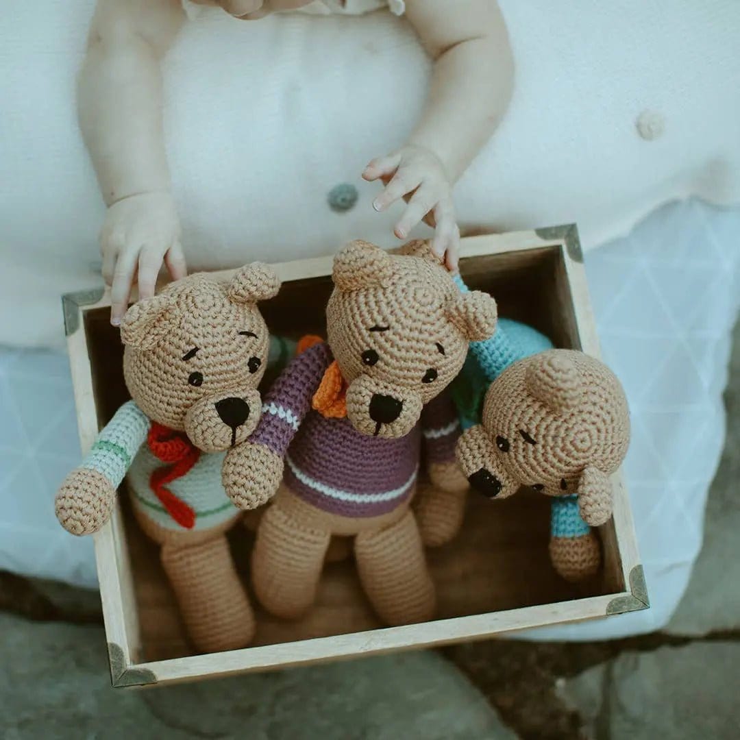 The Baby Blanket Store Stuffed Animal Soft Purple Teddy Bear | Handmade Organic Cotton Stuffed Animal