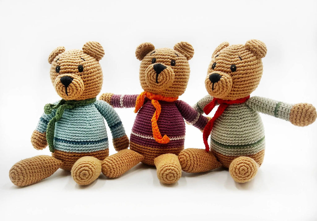 The Baby Blanket Store Stuffed Animal Soft Purple Teddy Bear | Handmade Organic Cotton Stuffed Animal