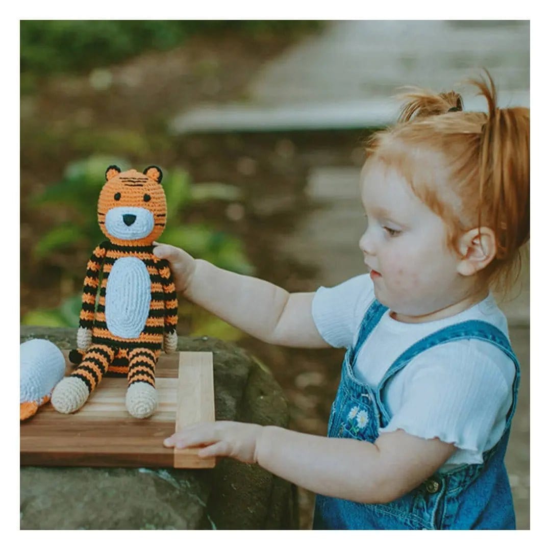 The Baby Blanket Store Stuffed Animal Tiger | Handmade Organic Cotton Stuffed Animal