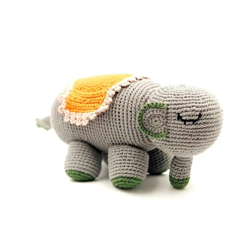 The Baby Blanket Store Stuffed Animal Safari Elephant | Handmade Organic Cotton Stuffed Animal