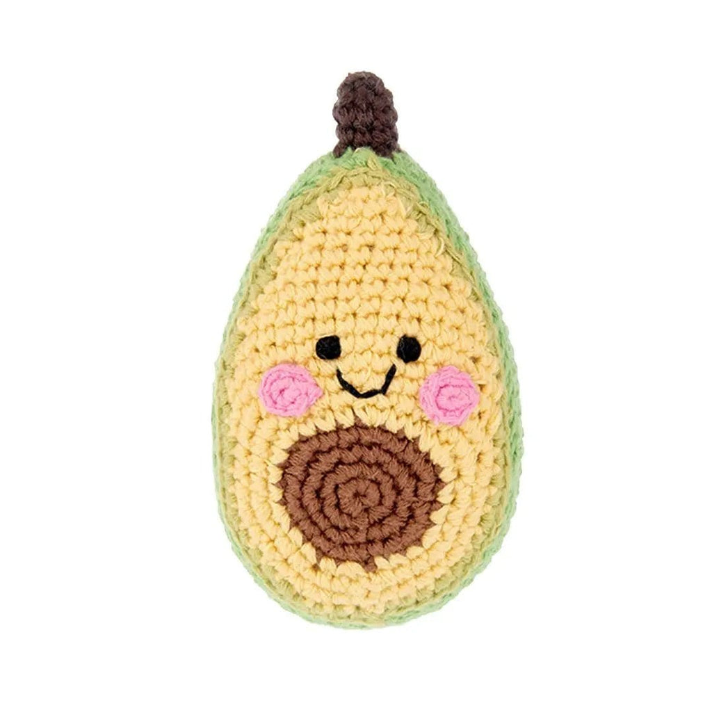 The Baby Blanket Store Stuffed Animal Avocado |  Handmade Organic Cotton Stuffed Toy with Gentle Rattle
