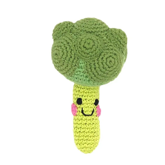 The Baby Blanket Store Stuffed Animal Broccoli | Handmade Organic Stuffed Toy with Gentle  Rattle